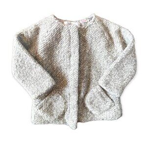Zara Size 2-3y Knitwear Baby Girl Gray Tweed Zip Up Coat